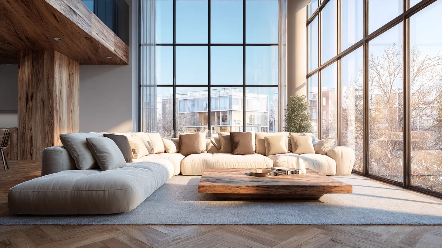 Modern Minimalist Penthouse Living Room
